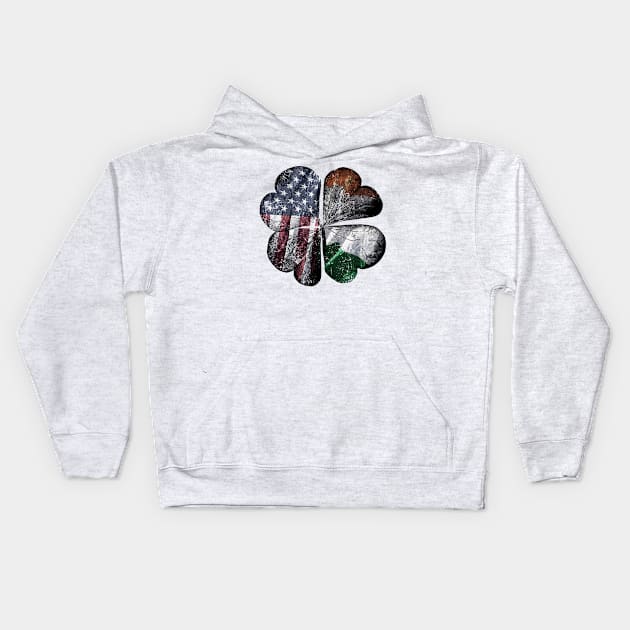 St Patricks Day Irish American Flag Kids Hoodie by Bobtees